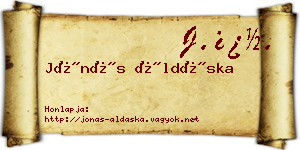 Jónás Áldáska névjegykártya